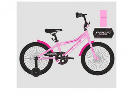 Велосипед детский PROF1 12д. Y12106 (1шт) Top Grade,розовый,звонок,доп.колеса Фото