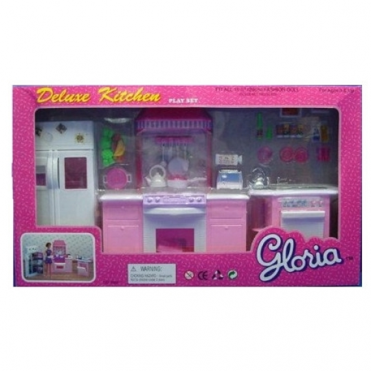 Кухня для куклы &quot;Gloria &quot; 9986GB холодильник, газ.плита, мойка Фото