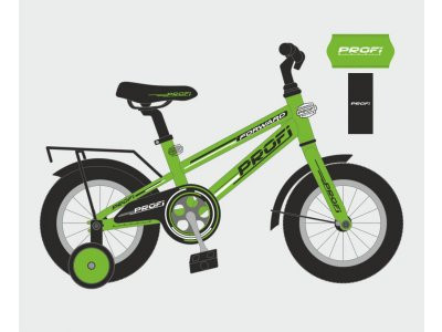 Велосипед детский PROF1 12д. T1272 (1шт) Forward,салатовый,звонок,доп.колеса