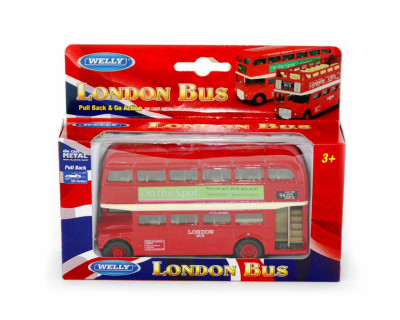 Автобус Welly &quot;LONDON BUS 5&quot;, метал., 2 вида, масштаб 1:60, в кор.16*13*4.5см