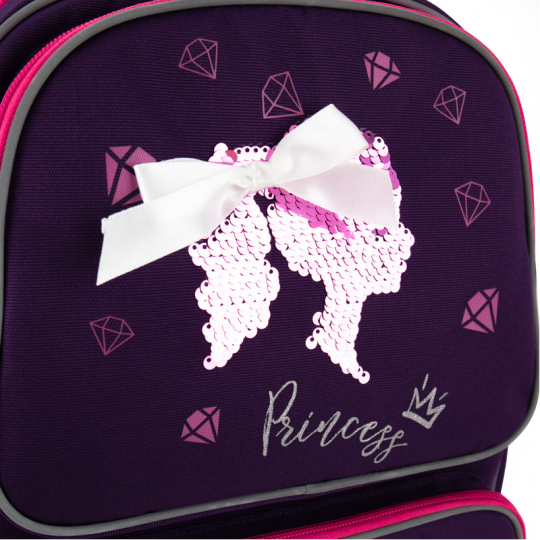 Рюкзак Kite Education Princess для девочек 750 г 36x28x15.5 см 14 л Темно-фиолетовый (K20-777S-4) + пенал в подарок Фото