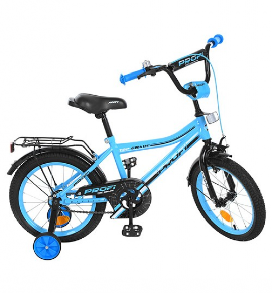 Велосипед детский PROF1 18д. Y18104 (1шт) Top Grade,бирюзовый,звонок,доп.колеса Фото