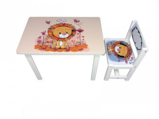 детский стол и стул BSM1-03 lion - лев Фото