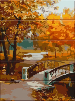 Картина по номерам на дереве &quot;Осенний парк&quot; в кор. 30*40см, ТМ ArtStory