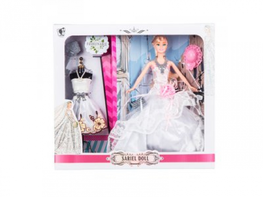 Кукла с нарядом 8851-B (24шт) невеста,29см,манекен,платье,расческа,шляпа,в кор-ке,37-33-7см Фото