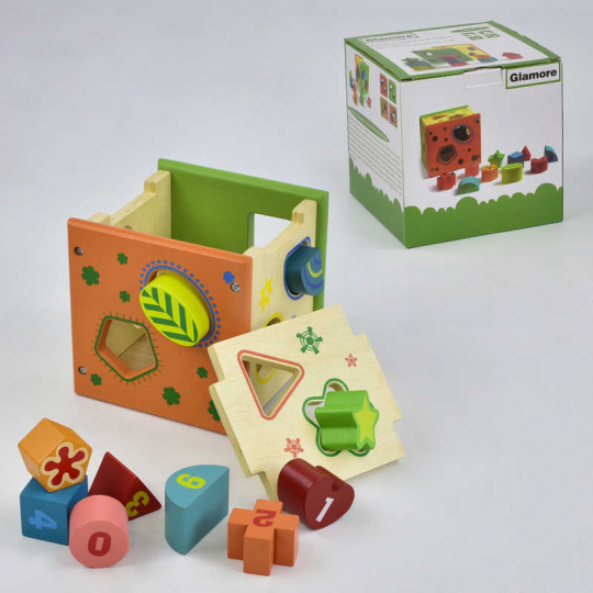 Деревянная игра Куб-сортер С 29380 (18) в коробке Фото