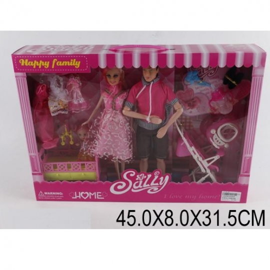 Кукла типа &quot;Барби &quot;Семья &quot; KX9909  с Кеном, куколкой, одежд.ходунки, коляска Фото