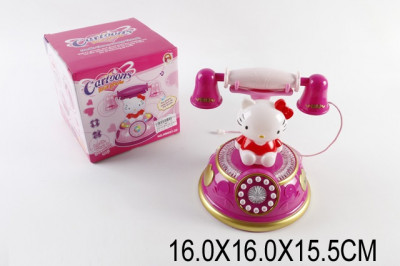 Муз.телефон HM557-32(48шт/2) Hello Kitty, батар, свет, звук, в кор.16*16*15, 5см