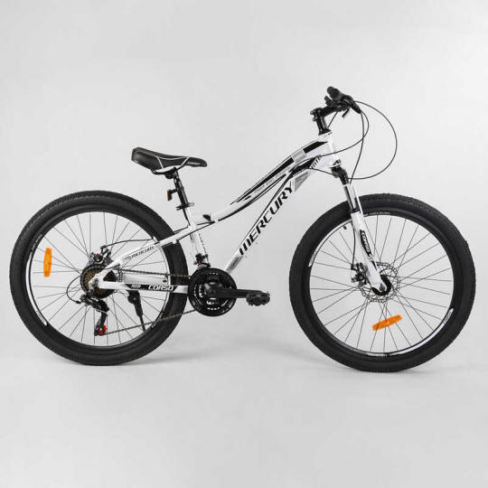 Велосипед Спортивный CORSO «Mercury» 26&quot; дюймов 73153 (1) рама алюминиевая, оборудование Shimano 21 скорость, собран на 75% Фото