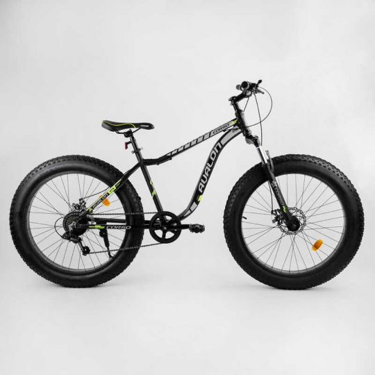 Велосипед Спортивный CORSO «Avalon» 26&quot; дюймов 27005 (1) ФЭТБАЙК, рама алюминиевая, оборудование Shimano 7 скоростей, собран на 75% Фото