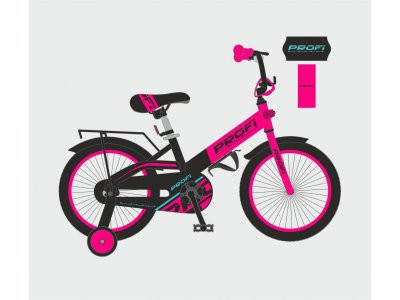 Велосипед детский PROF1 20д. W20115-7 (1шт) Original,розово-черный (мат),крылья,звонок,подножка