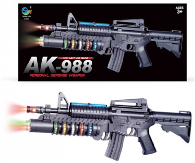 Автомат батар AK-988 свет, звук, кор. 44*19*4,5 см.