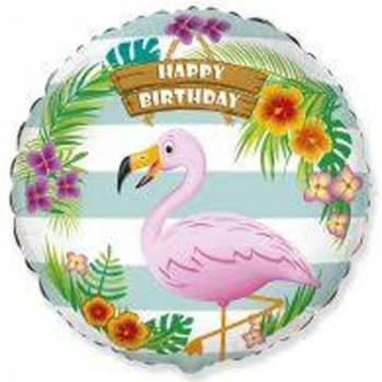 Фольгированные шары с рисунком 3202-0549 ф 18&quot; hb фламинго тропический