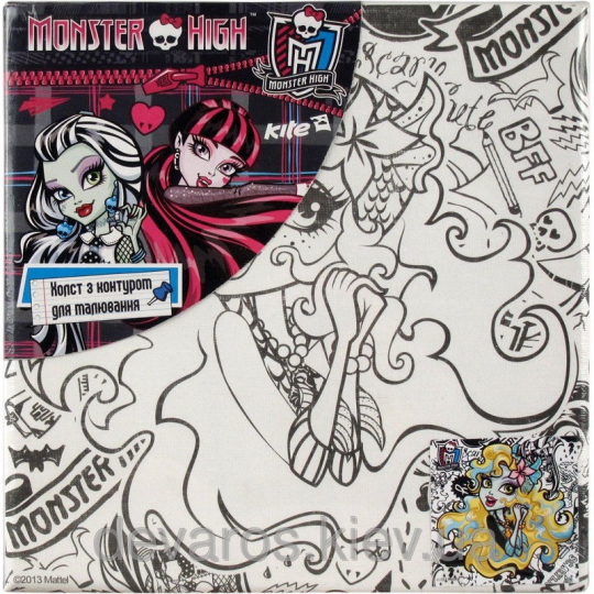 Холст с контуром Monster High 20х20 см Фото