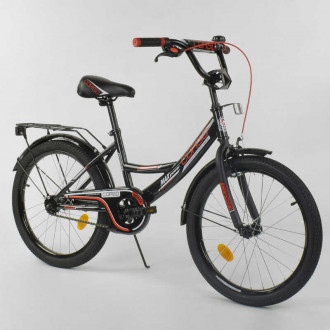 Велосипед 20&quot; дюймов 2-х колёсный  &quot;CORSO&quot; CL-20 Y 3230 (1)ЧЕРНЫЙ, ручной тормоз, звоночек, СОБРАННЫЙ НА 75% в коробке