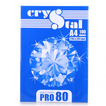 Бумага А4 плотность 80 г. 100 листов Crystal pro 80