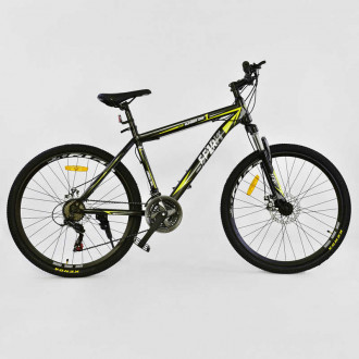 Велосипед Спортивный CORSO 26&quot;дюймов JYT 001 - 2261 BLACK-YELLOW SPIRIT (1) Металл, 21 скорость