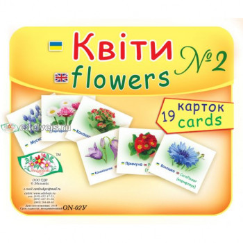 Карточки типа Домана на тему Квіти #2 набор из 19 штук