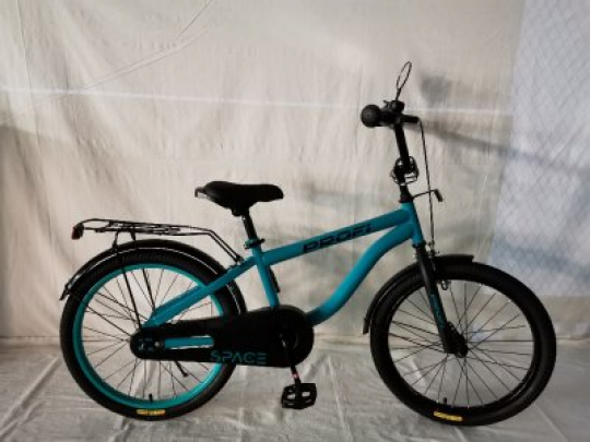 Велосипед детский PROF1 20д. SY20151 (1шт)Space,изумруд,свет,звонок,зерк.,доп.колеса Фото