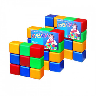 Кубики цветные, 9 кубиков, 17,6*17,6*5,8см, (21шт), ТМ M-toys