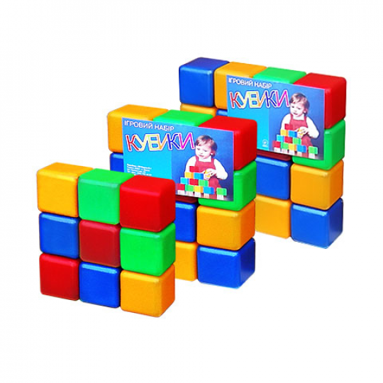 Кубики цветные, 9 кубиков, 17,6*17,6*5,8см, (21шт), ТМ M-toys Фото