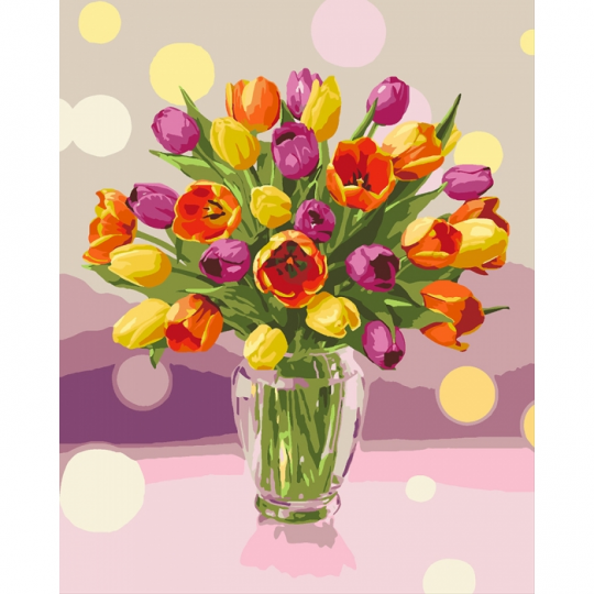 Картина по номерам Букеты &quot;Солнечные тюльпаны&quot;, в термопакете, 40*50см Фото