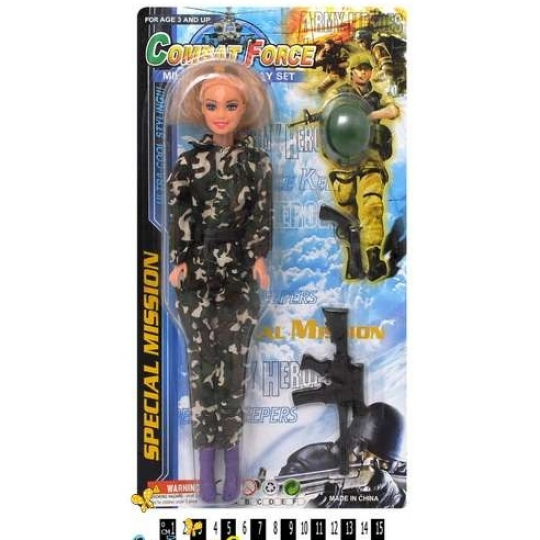 Кукла солдат с автоматом 111B Фото
