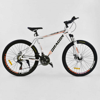 Велосипед Спортивный CORSO 26&quot;дюймов JYT 010 - 8018 WHITE DRAGON (1) Алюминий, 21 скорость