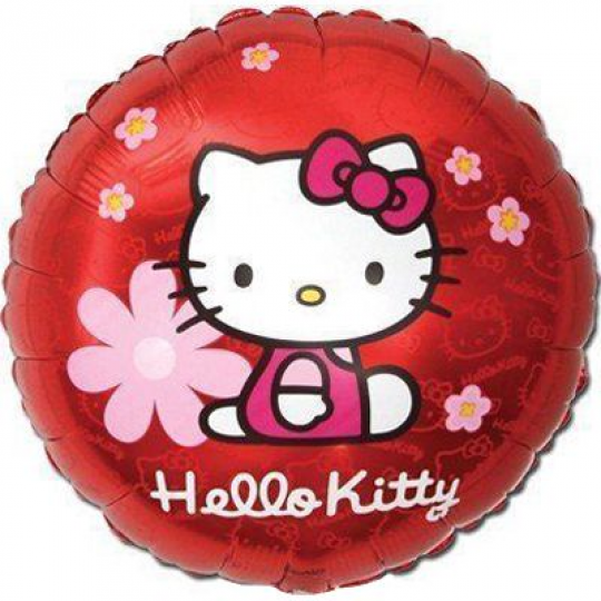 Фольгированные шары с рисунком 1202-1790 ф 18&quot; hello kitty цветы/fm Фото