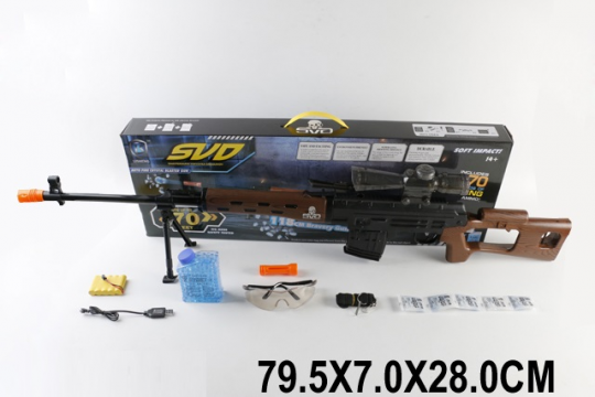 Снайперская винтовка SVD LS02-A/B (12шт/2) стрел гелиев пульками, есть в компл, в коробке 79, 5*7*28 см Фото
