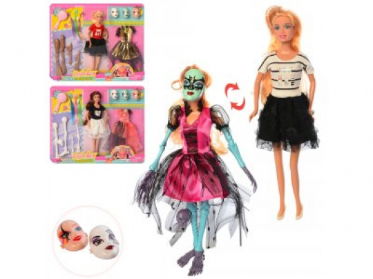 Кукла с нарядом DEFA 8411-BF (24шт) 28см,маски,аксессуары,платье,3 вида, на листе,42-33-4см Фото