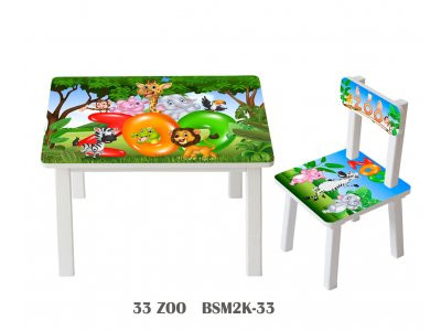 Детский стол и стул BSM2K-33 Zoo - Зоопарк