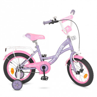 Велосипед детский PROF1 16д. Y1622 (1шт) Butterfly,фиолетовый,звонок,доп.колеса