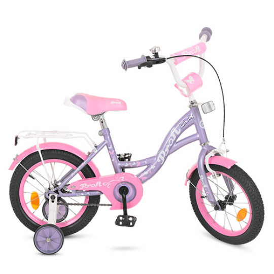 Велосипед детский PROF1 16д. Y1622 (1шт) Butterfly,фиолетовый,звонок,доп.колеса Фото