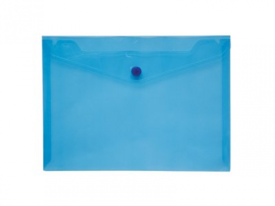 Папка-конверт А5 на кнопці JOBMAX, прозора, синій Фото