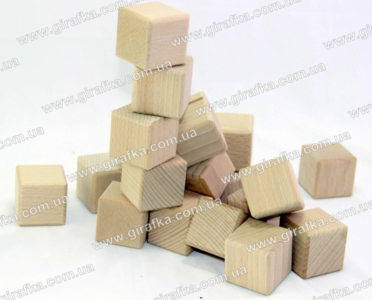 Кубики деревянные 4*4 см буковые 20 штук Фото
