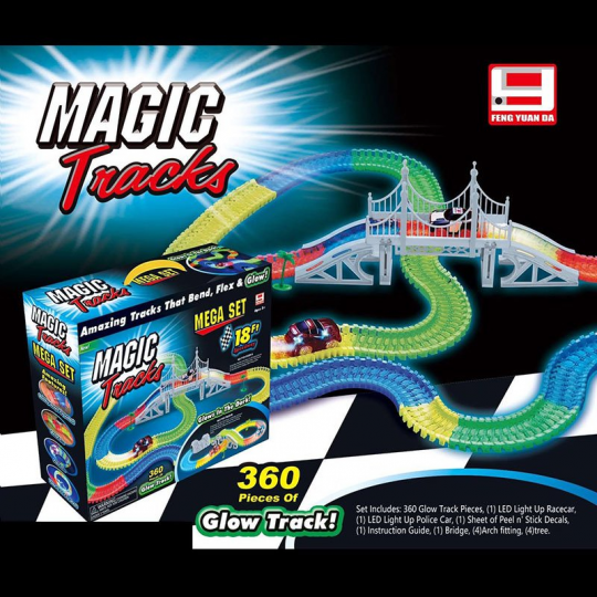 Трек Magic Track светящийся FYD170209-A (12шт) 360дет, в коробке 38*10,4*28 Фото