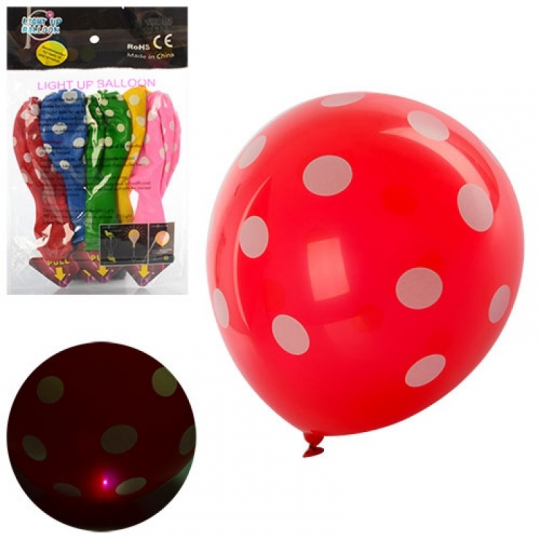 Шарики надувные MK 0892   5 шт, в кульке, 21,5*13*0,5см, свет, на бат-ке, в кульке. 12*22*1 см. Фото