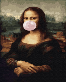 Картина по номерам Мона Лиза с жвачкой, в термопакете 40*50см