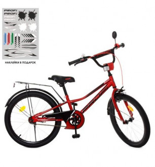Велосипед детский PROF1 20д. Y20221 (1шт) Prime,красный,звонок,подножка