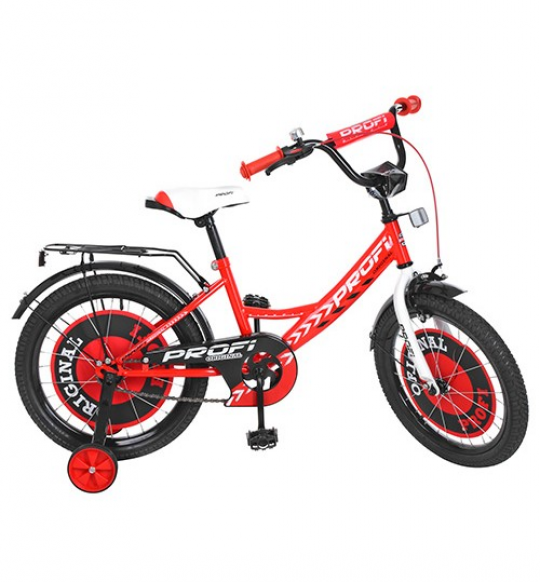 Велосипед детский PROF1 18д. Y1845 (1шт) Original boy,красный,звонок,доп.колеса Фото
