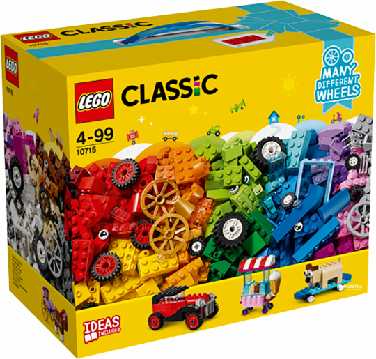 Конструктор LEGO Classic Кубики и колеса 442 детали (10715) Фото