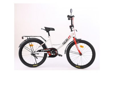 Велосипед детский PROF1 20д. XD2045 (1шт) Original boy,бело-красный,свет,звонок,зерк.,подножка