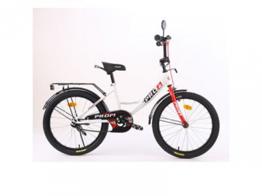 Велосипед детский PROF1 20д. XD2045 (1шт) Original boy,бело-красный,свет,звонок,зерк.,подножка Фото
