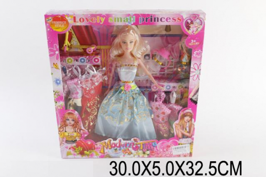 Кукла типа &quot;Барби &quot; KL858D2 (60шт/2) с мал.кукл, сапмокатом, бутил, с платьями, в коробке 50*5, 5*32, 5см Фото