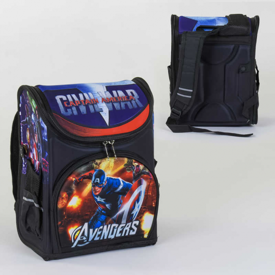 Рюкзак школьный каркасный C 36161 (50) 1 отделение, 3 кармана, спинка ортопедическая, 3D принт Фото