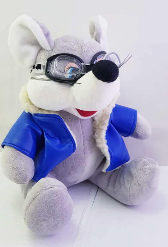 Игрушка мягкая мышка летчик - в очках и синей куртке Фото