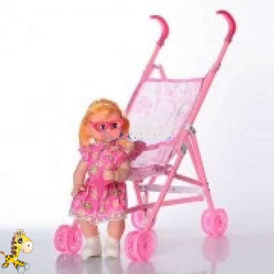 Кукла A016 34см., очки, гитара, с коляской 53-36-22,5 см Фото