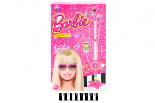 Микрофон -караоке &quot;Barbie&quot;муз., свет в кор. /60-2/ Фото