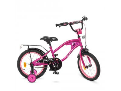 Велосипед детский PROF1 16д. Y16183 (1шт) TRAVELER,малиновый,звонок,доп.колеса